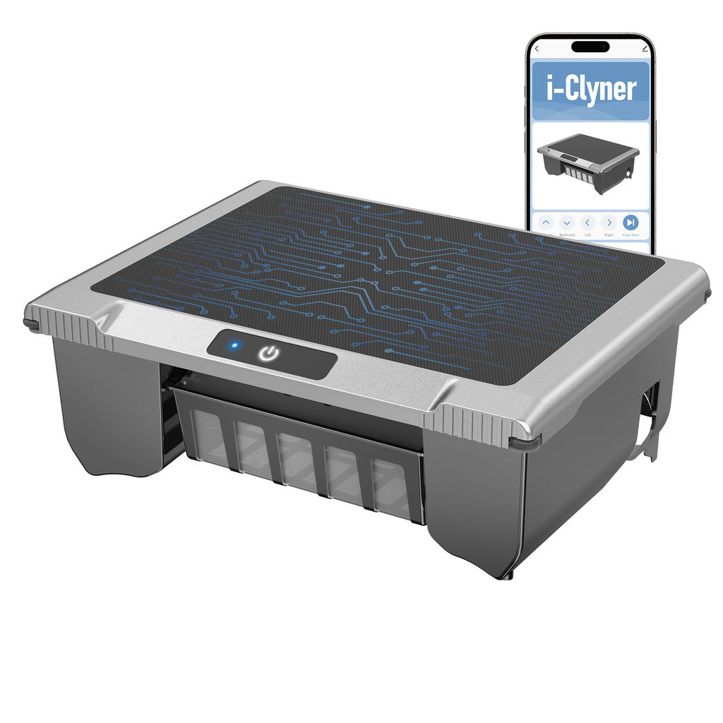 i-Clyner T1B Solar Powered Pool Skimmer Robot, Automatic Robotic Pool Surface Skimmer Cleaner with 24/7 Cleaning, Dual Charging Modes, Auto-Dock, Above-Ground & Inground Pools (Gray)